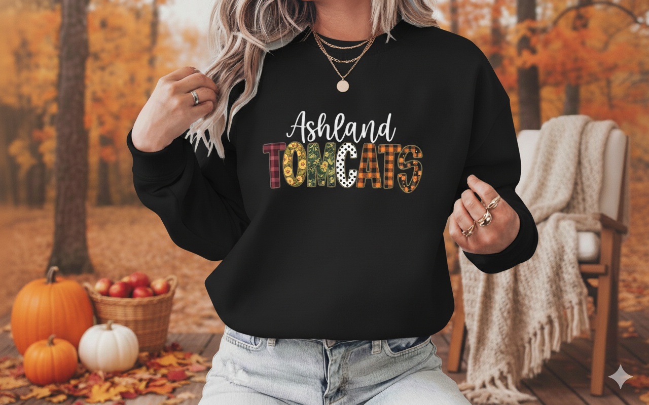 Ashland Tomcats Womans Fall Theme Unisex Premium Sweatshirt