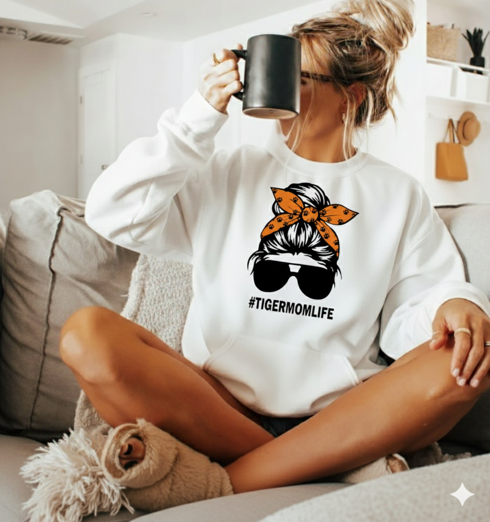 Ironton Tigers TigerMomLife high school sports fan wear Unisex Sweatshirt